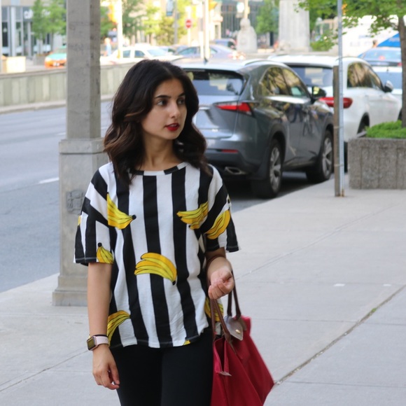 Zara Banana Print Referee Tee - Picture 4 of 4